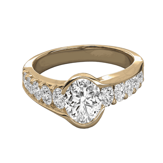 Round Cut Solitaire With Accents Moissanite Ring for Women