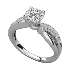 1.25 TCW Round Cut Split Shank Moissanite Ring for Women