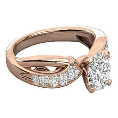 Anello Moissanite con gambo diviso e taglio rotondo da 1,25 TCW per donna