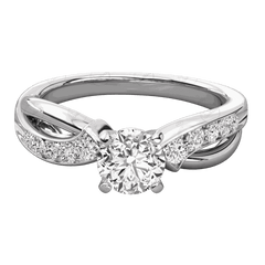 1.25 TCW Round Cut Split Shank Moissanite Ring for Women