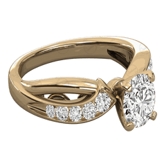 Anello Moissanite con gambo diviso e taglio rotondo da 1,25 TCW per donna