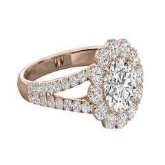 Anello Moissanite con gambo diviso e taglio rotondo da 1,00 TCW per donna