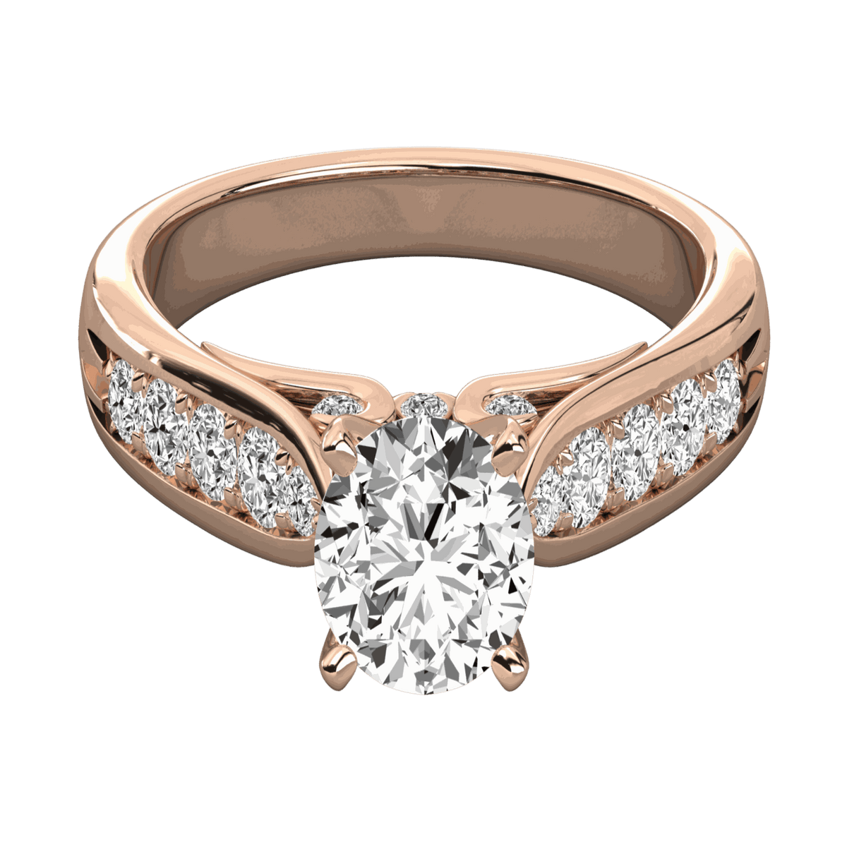 Anello Moissanite con alone nascosto taglio rotondo TCW da donna