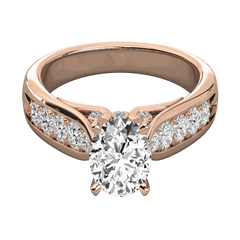 Anello Moissanite con alone nascosto taglio rotondo TCW da donna