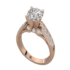 Anello Moissanite con alone nascosto taglio rotondo TCW da donna