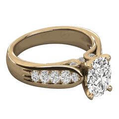 Anello Moissanite con alone nascosto taglio rotondo TCW da donna