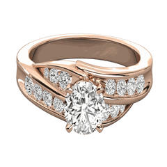 Anello da sposa con moissanite taglio rotondo TCW da 1,25 per donna