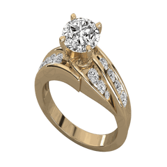 Anello da sposa con moissanite taglio rotondo TCW da 1,25 per donna