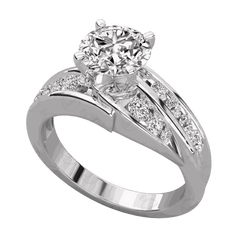 Anello da sposa con moissanite taglio rotondo TCW da 1,25 per donna