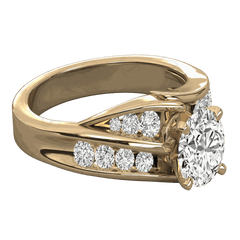 Anello da sposa con moissanite taglio rotondo TCW da 1,25 per donna