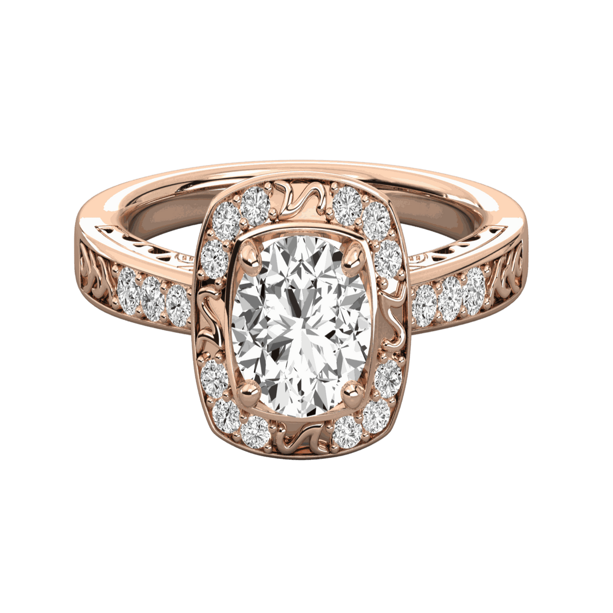 Anello Moissanite Halo taglio rotondo TCW da donna