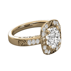 Anello Moissanite Halo taglio rotondo TCW da donna