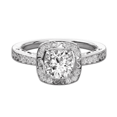 Anello Moissanite Halo taglio rotondo TCW da donna