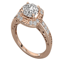 Anello Moissanite Halo taglio rotondo TCW da donna