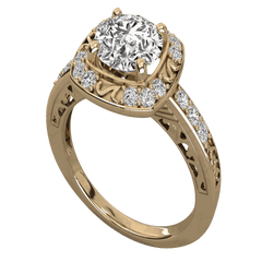 Anello Moissanite Halo taglio rotondo TCW da donna