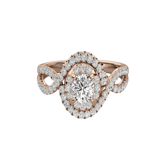 1.00 CT Round Cut Twisted Moissanite Ring for Women