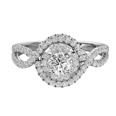 1.00 CT Round Cut Twisted Moissanite Ring for Women