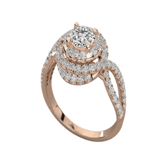 Anello da donna con moissanite intrecciata taglio rotondo da 1,00 CT