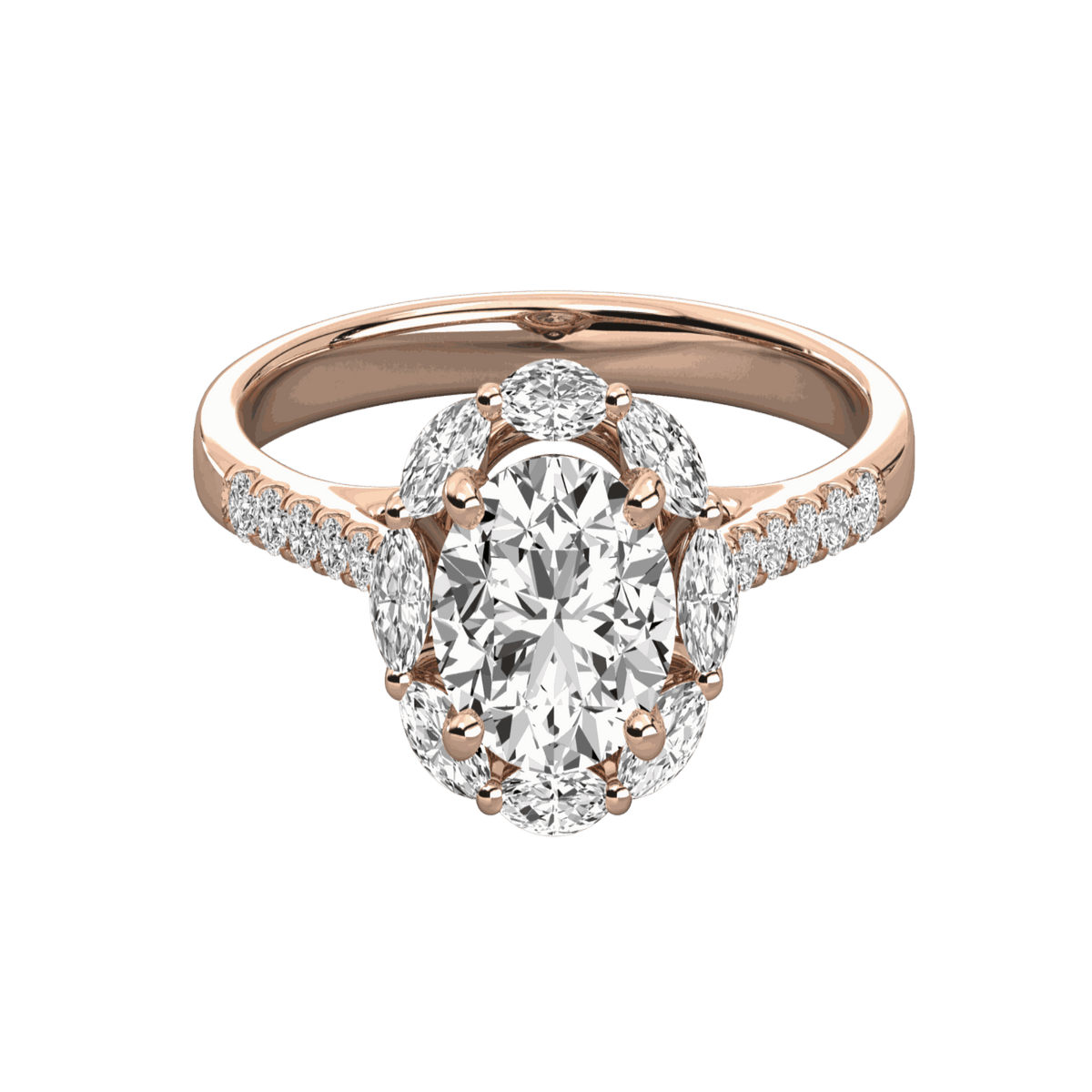 Anello Moissanite Halo taglio rotondo TCW da donna