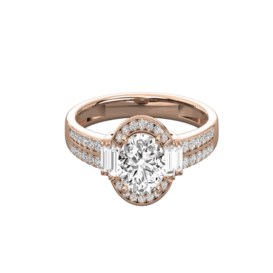 Anello Moissanite Halo taglio rotondo da 1,00 CTW per donna