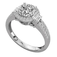 Anello Moissanite Halo taglio rotondo da 1,00 CTW per donna