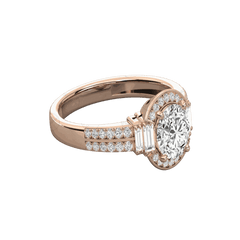 Anello Moissanite Halo taglio rotondo da 1,00 CTW per donna