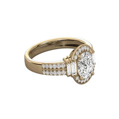 Anello Moissanite Halo taglio rotondo da 1,00 CTW per donna