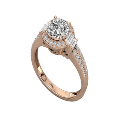 Anello Moissanite Halo taglio rotondo da 1,00 CTW per donna