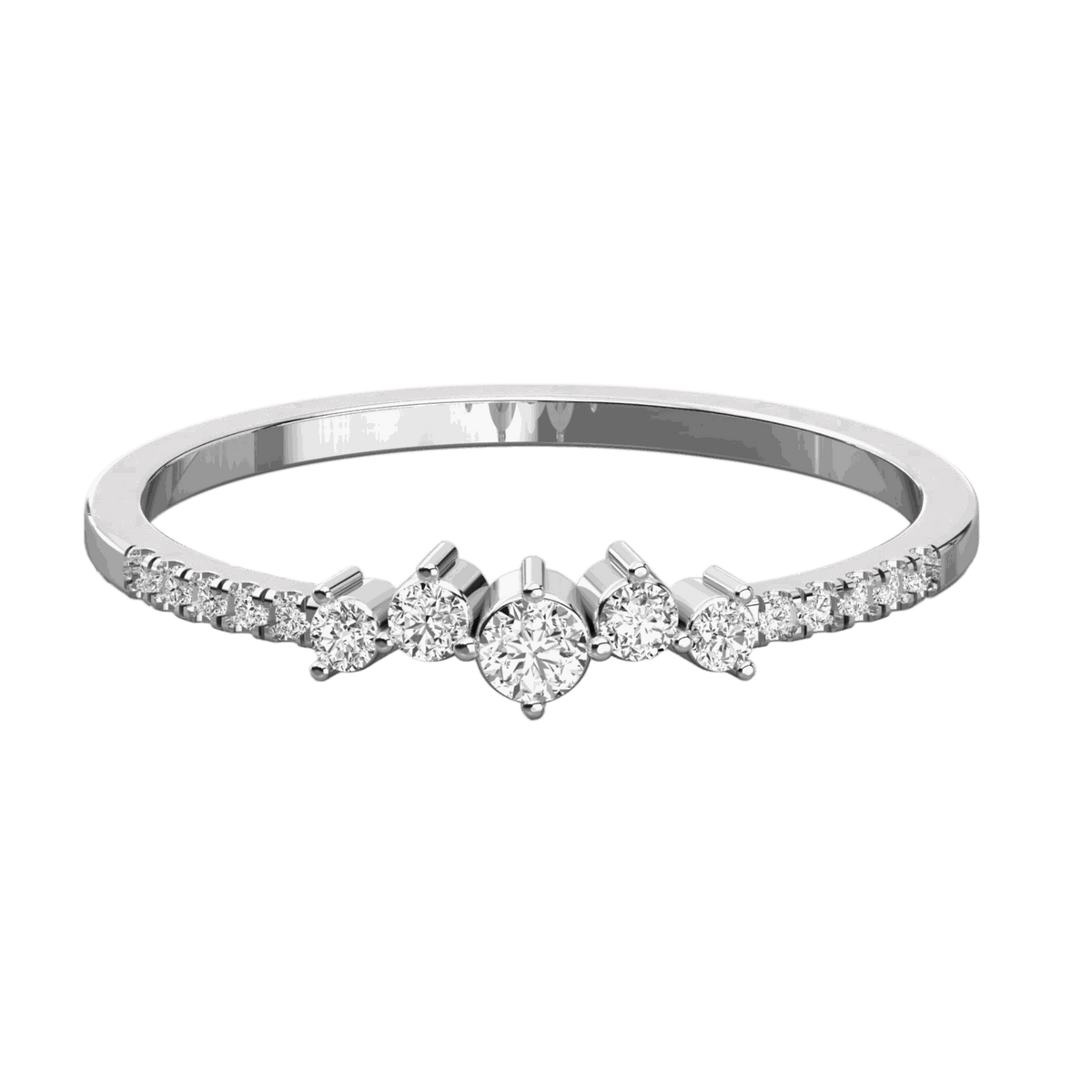 0.15 TCW Round Cut Solitaire With Accents Moissanite Ring, Diamond ring, ring, diamond eternity ring