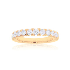 1.55 TCW Round Cut Half Eternity Moissanite Ring for Women