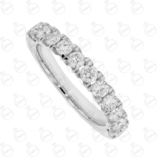 Anello Moissanite Half Eternity taglio rotondo TCW da donna