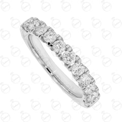 1.55 TCW Round Cut Half Eternity Moissanite Ring for Women