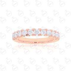 Anello Moissanite Half Eternity taglio rotondo TCW da donna