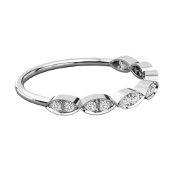 Anello Eternity Moissanite taglio rotondo 0,30 TCW per donna