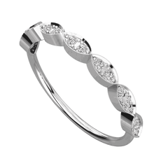 Anello Eternity Moissanite taglio rotondo 0,30 TCW per donna