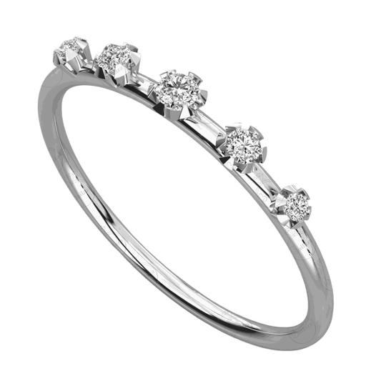 Anello Moissanite Half Eternity taglio rotondo per donna