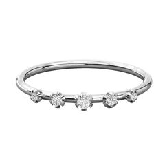 Round Cut Half Eternity Moissanite Ring for Women