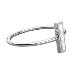 Anello Moissanite unico taglio baguette per donna