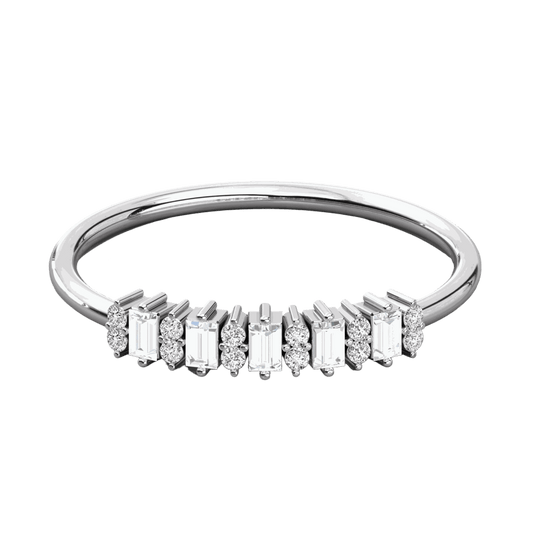 0.15 TCW Baguette Cut Eternity Moissanite Ring for Women