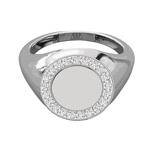 Anello Moissanite Halo taglio rotondo per donna