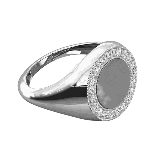 Anello Moissanite Halo taglio rotondo per donna