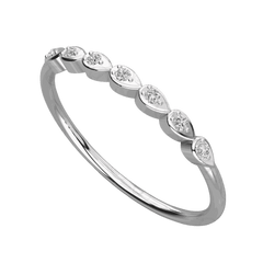 Anello Moissanite Half Eternity taglio rotondo per donna