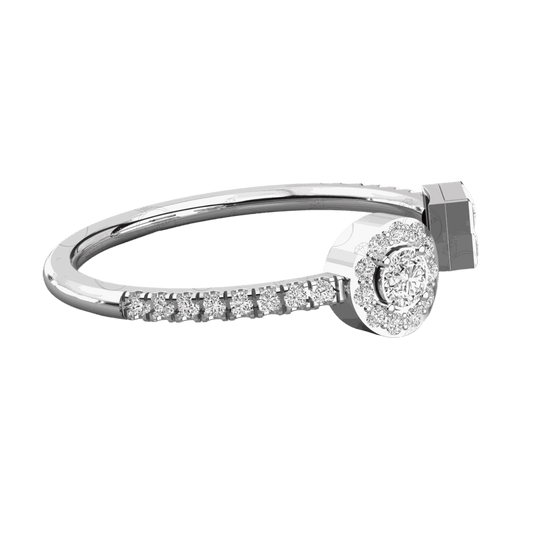 Anello Moissanite unico taglio rotondo per donna