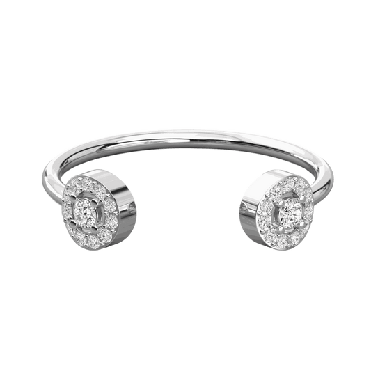 Anello Moissanite unico taglio rotondo da 0,20 CTW per donna