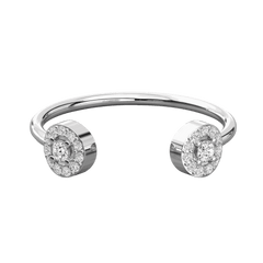 Anello Moissanite unico taglio rotondo da 0,20 CTW per donna