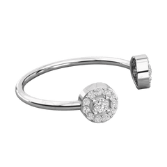 Anello Moissanite unico taglio rotondo da 0,20 CTW per donna