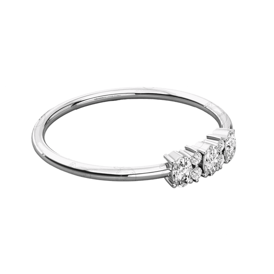 Anello Eternity Moissanite taglio rotondo per donna