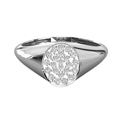 Anello Moissanite Halo taglio rotondo TCW 0,25 per donna