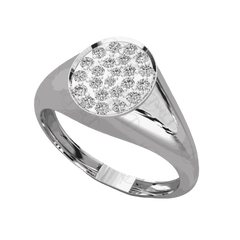 Anello Moissanite Halo taglio rotondo TCW 0,25 per donna