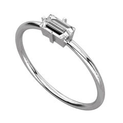 Anello solitario Moissanite taglio baguette da 0,20 TCW per donna